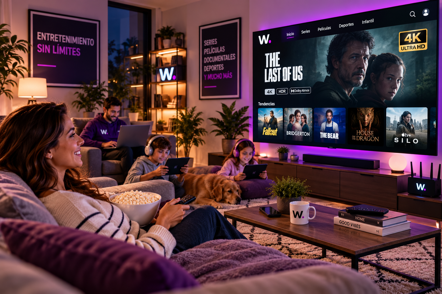 Streaming 4K con fibra de 600 Mb