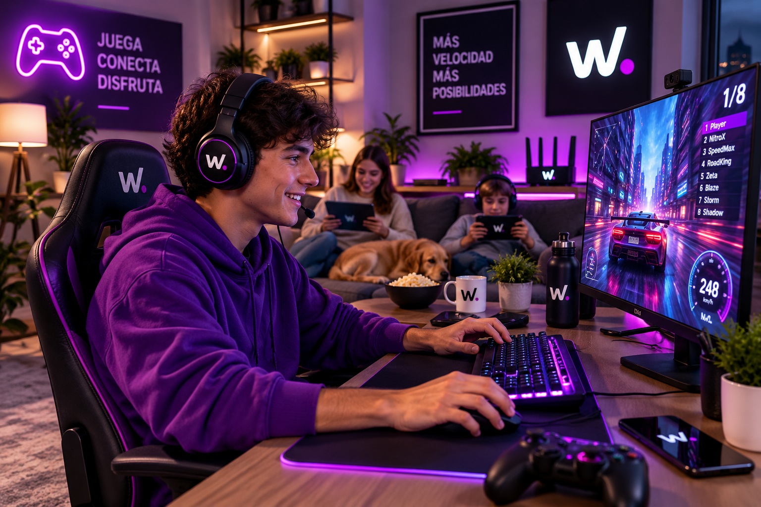 Jugar online con fibra de 600 Mb